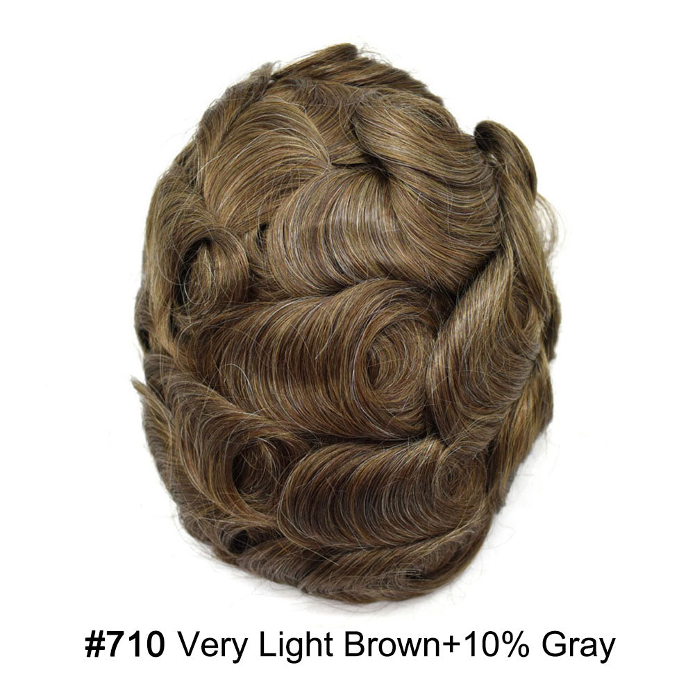 SINGA HAIR Hair System For Men Soft Welded Lace Base Front Human Hairpiece Bleached Knot Natural Hairline Hair System
