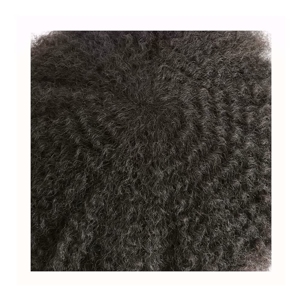SINGA HAIR Afro Toupee For Black Men Human Hair Replacement System Units 0.12mm Durable Full Poly Skin Mens Hairpiece African American Mens Weave Hair Units