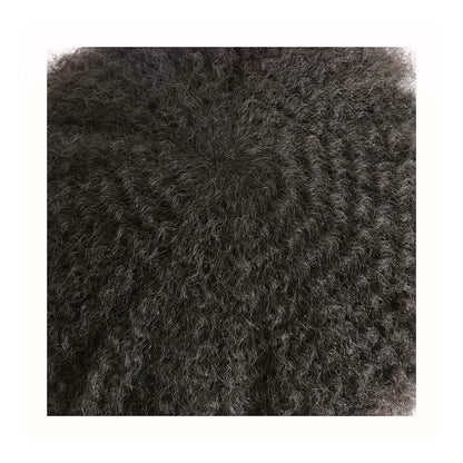SINGA HAIR Afro Toupee For Black Men Human Hair Replacement System Units 0.12mm Durable Full Poly Skin Mens Hairpiece African American Mens Weave Hair Units