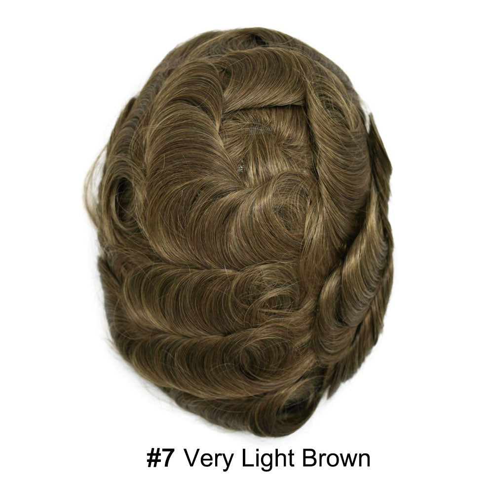 SINGA HAIR Hair System For Men Soft Welded Lace Base Front Human Hairpiece Bleached Knot Natural Hairline Hair System