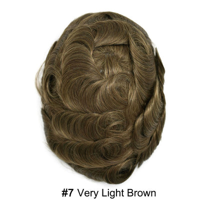 SINGA HAIR Hair System For Men Soft Welded Lace Base Front Human Hairpiece Bleached Knot Natural Hairline Hair System
