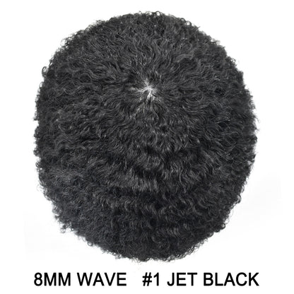 SINGA HAIR Thin Skin PU Afro Toupee for Black Men Hair Units for African American Men Hair System Afro Brazilian Hair Replacement System