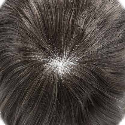 SINGA HAIR Mens Toupee Real Human Hair System for Men Fine Monofilament with Poly Skin Hairpieces for Men