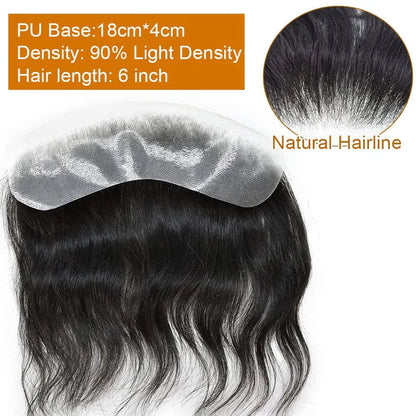 SINGA HAIR Men Frontal Hair System V-Looped PU Toupee for Men Natural Hairline Mens Toupee