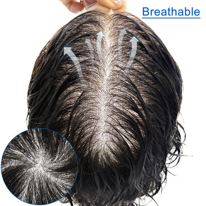 SINGA HAIR US Stock French Lace Front Mens Toupee Breathable Invisible Knots Human Hairpiece|Fast Shipping USA