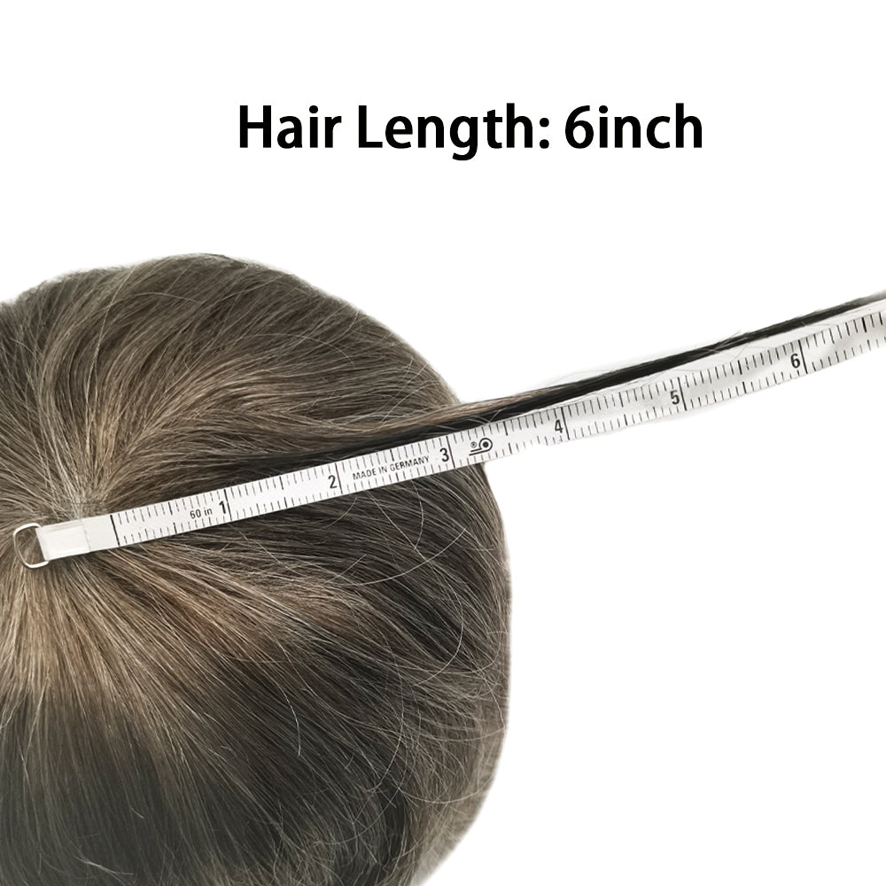 SINGA HAIR Mens Toupee Hair System 0.12mm Durable Full Poly Human Hair Piece for Men Full Skin Clear Poly Mens Toupee All V-looped Hairpiece For Men