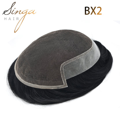SINGA HAIR US Stock French Lace Front Mens Toupee Breathable Invisible Knots Human Hairpiece|Fast Shipping USA