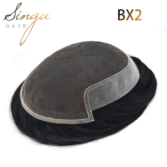 SINGA HAIR US Stock French Lace Front Mens Toupee Breathable Invisible Knots Human Hairpiece|Fast Shipping USA