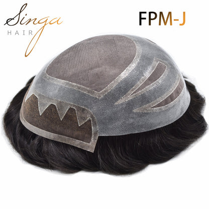 SINGA HAIR Toupee For Men Fine Mono Mens Hair Piece Human Hair Units Replacement System Lace Front Hairpieces