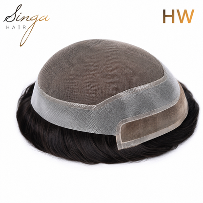 SINGA HAIR Mens Toupee Hair Pieces Invisible French Lace Hair Systems For Men