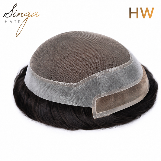 SINGA HAIR Mens Toupee Hair Pieces Invisible French Lace Hair Systems For Men