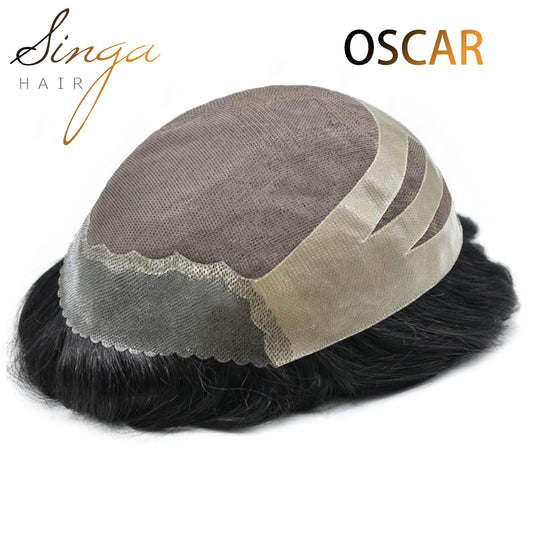 SINGA HAIR Mens Hair System Fine Monofilament Front Mens Human Hair Toupee Non-Surgical Hair Replacement For Mens Hairpiece
