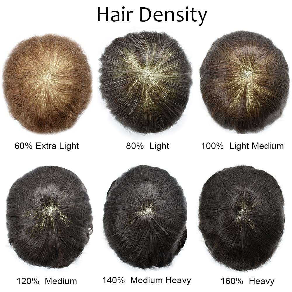 SINGA HAIR Toupee for Men Poly Skin Hair System Lace Front Hair Replacement System Hairpieces Bleached Knot