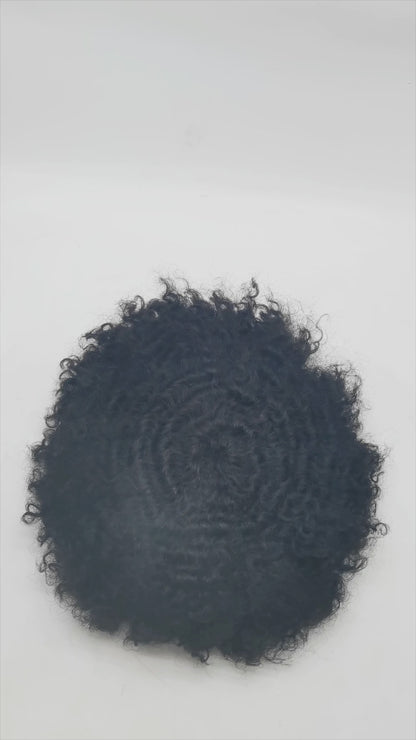 SINGA HAIR US STOCK Afro Toupee For Black Men Fine Mono Men Wave Hair Unit Clear Poly Around Kinky Curly Hairpiece