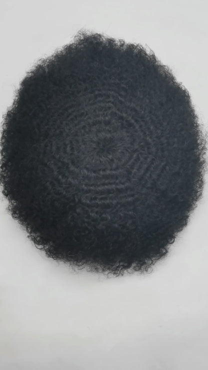 SINGA HAIR US STOCK Afro Curly Toupee For Black Men Full Swiss Super Welded Lace Hair Units for African American Men Hairpieces