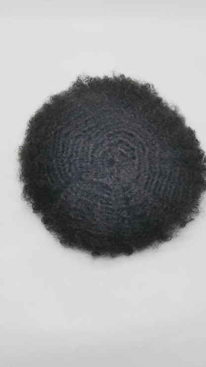SINGA HAIR Afro Toupee for Black Men Real Human Hair Pieces Fine Monofilament with Poly Coated NPU Around Kinky Curly Man Weave Hair Units for Black Men
