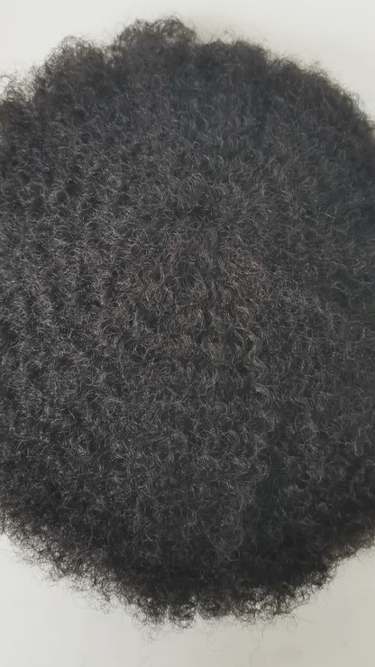 SINGA HAIR Afro Kinky Curly Hairpieces for Man Full French Lace Hair Units Mens Hairpiece Afro Brazilian Human Hair Replacement System for Men