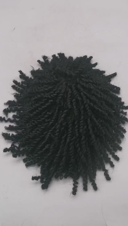 SINGA HAIR Afro Toupee for Black Men Poly Hair Units for African American Men Hair System Afro Brazilian Hair Replacement System