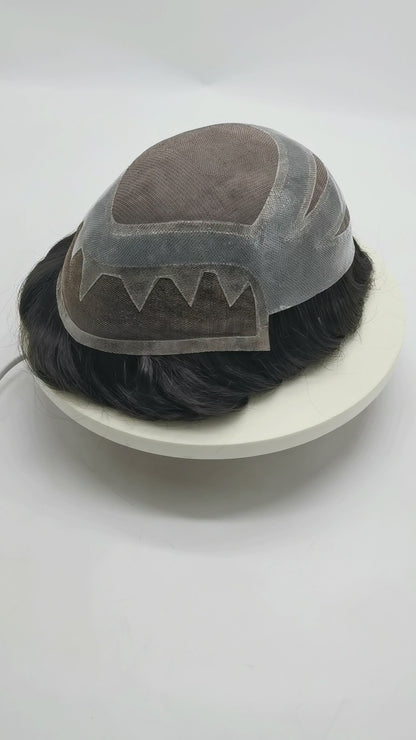 SINGA HAIR Toupee For Men Fine Mono Mens Hair Piece Human Hair Units Replacement System Lace Front Hairpieces