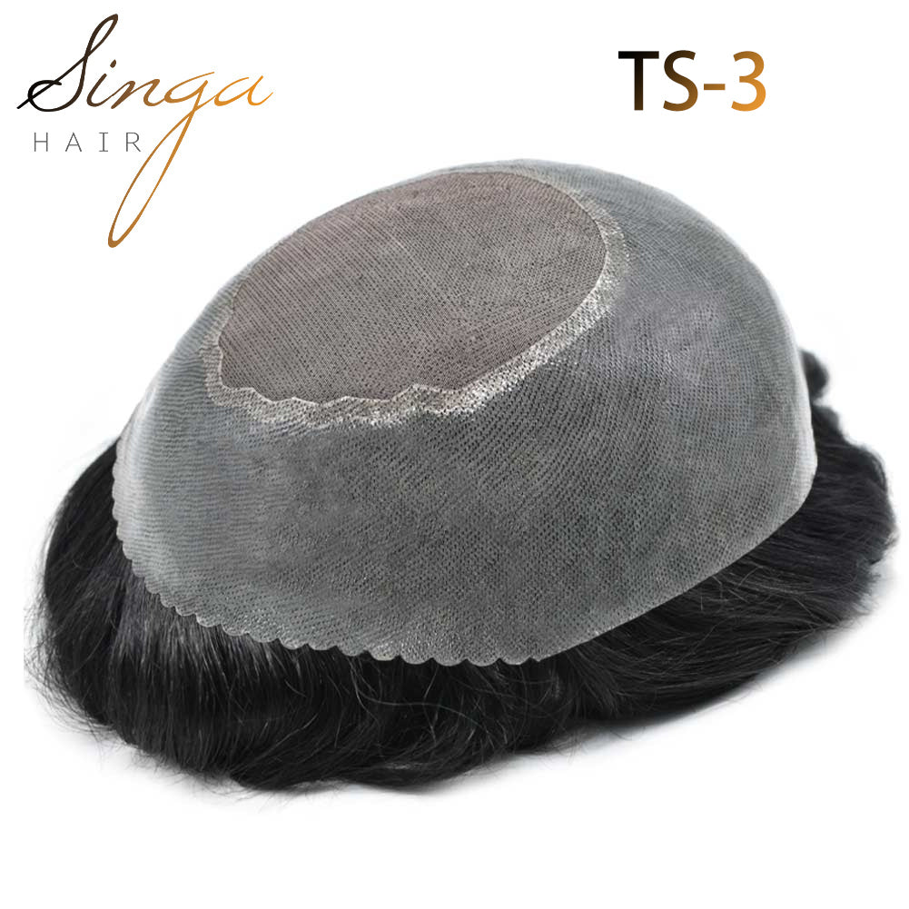 SINGA HAIR Human Hair System For Men Monofilament With 2inch PU Mens Hairpieces